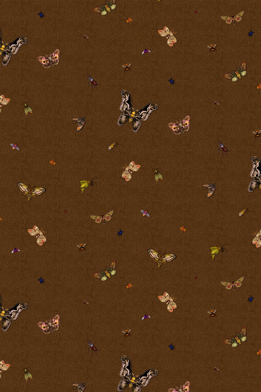 Nightcrawlers Wallpaper Chestnut fabric