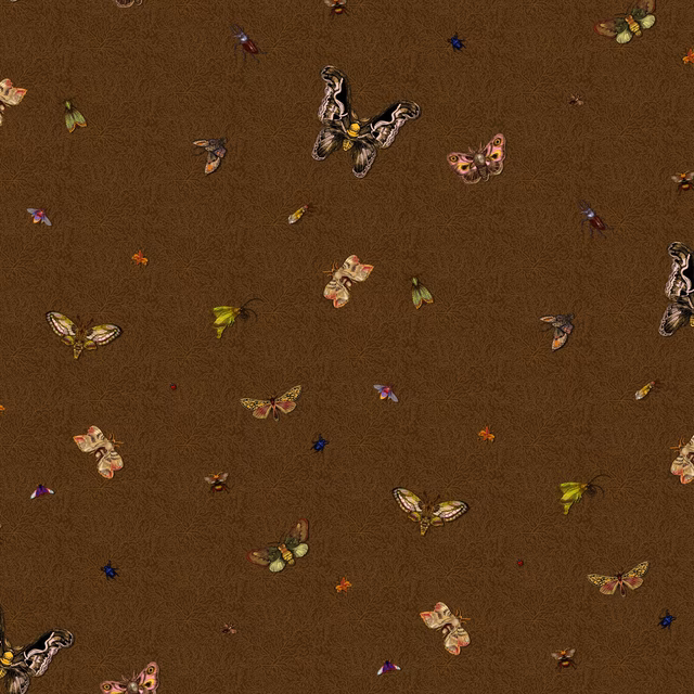 Nightcrawlers Wallpaper Chestnut fabric