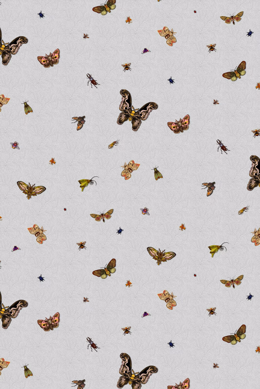 Nightcrawlers Wallpaper Cool Grey fabric