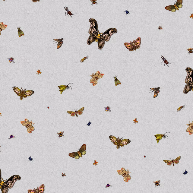 Nightcrawlers Wallpaper Cool Grey fabric