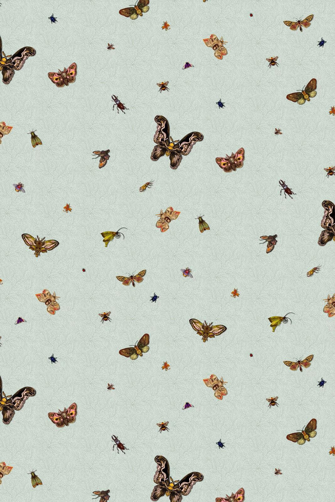 Nightcrawlers Wallpaper Mint fabric