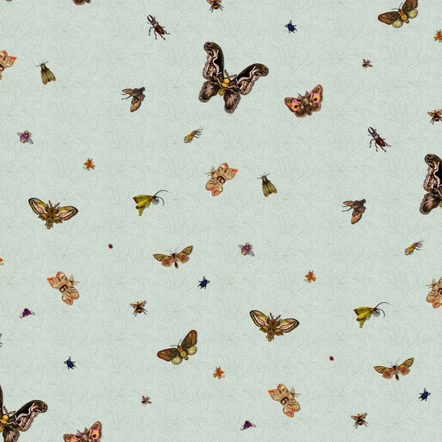 Nightcrawlers Wallpaper Mint fabric