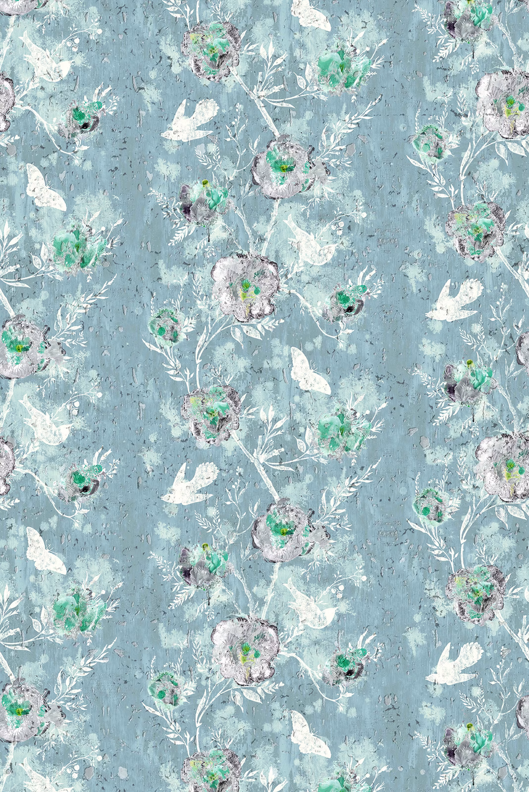 Nightingale Cork Wallpaper Pale Blue fabric