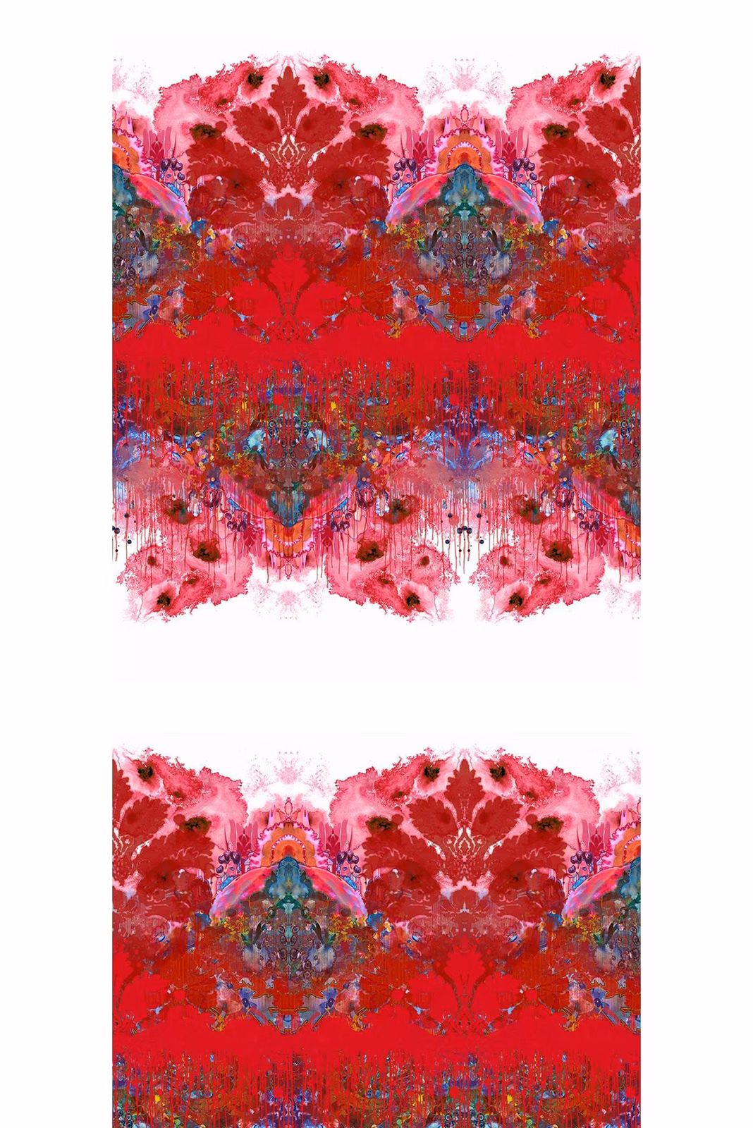Omni Drips Wallpaper Panels Red fabric