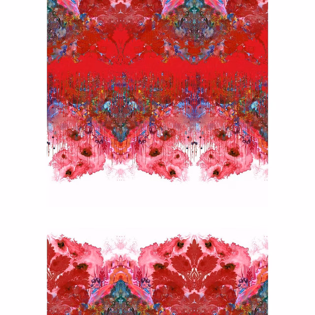 Omni Drips Wallpaper Panels Red fabric