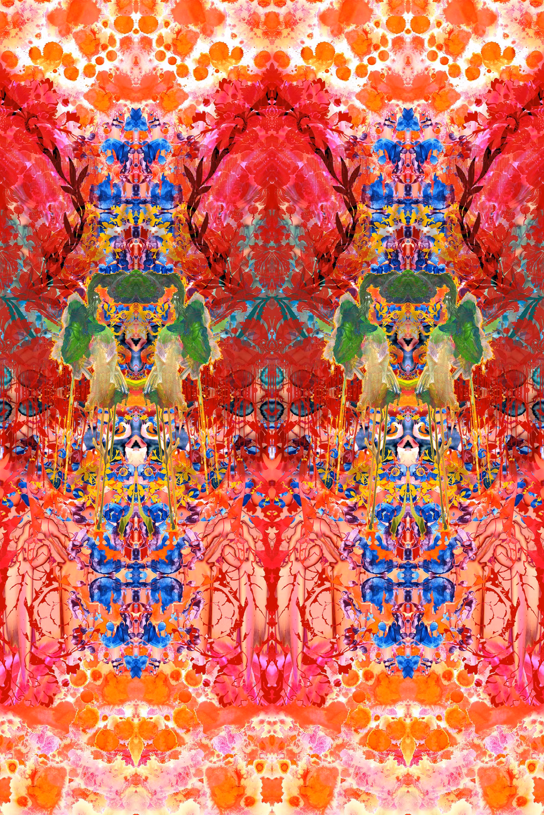 Omni Splatt Wallpaper Orange fabric