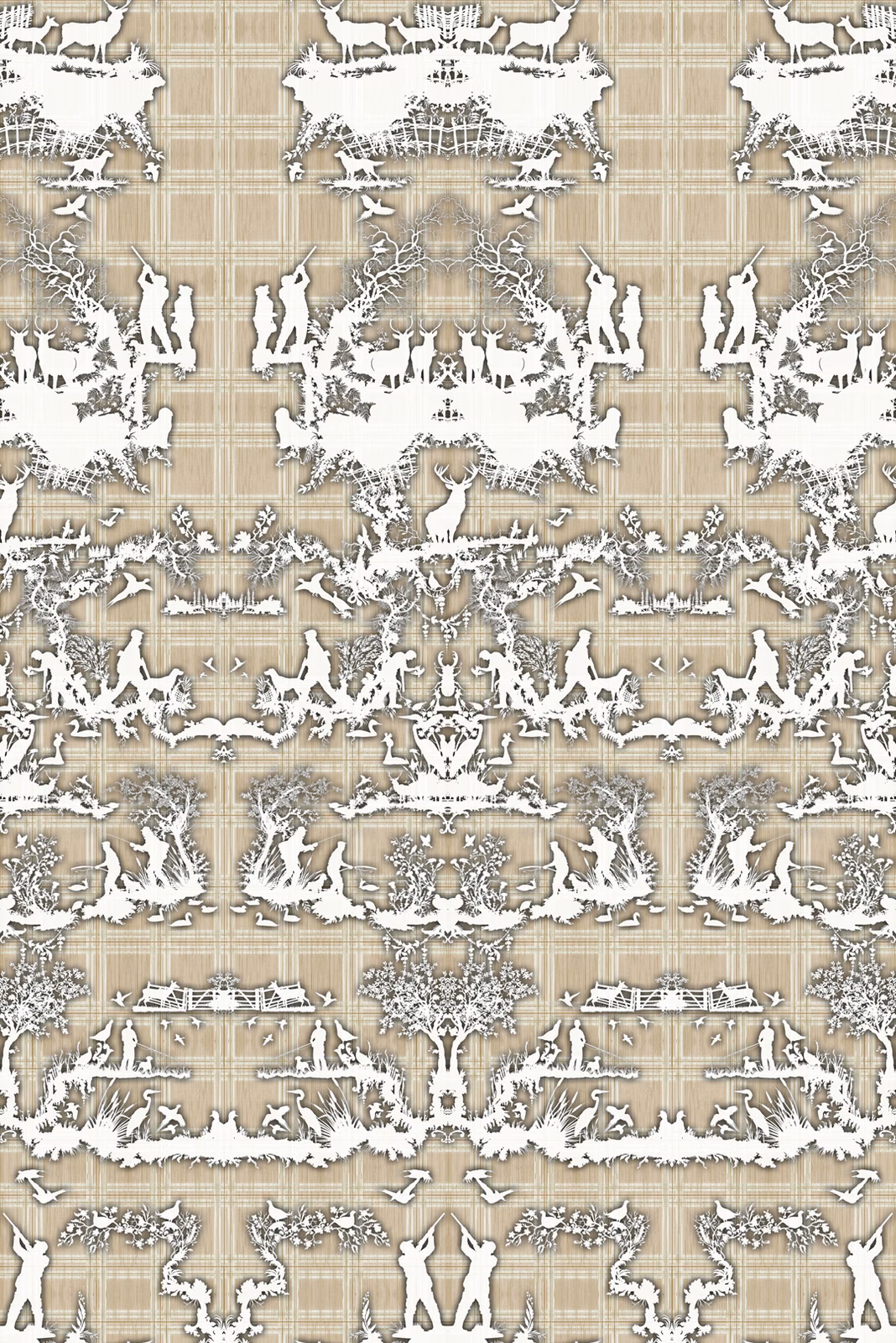 Open Season Wallpaper Beige fabric