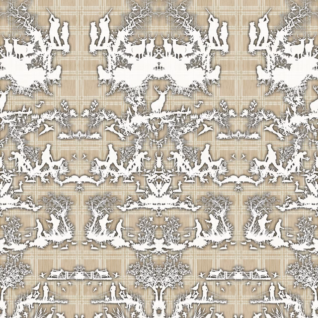 Open Season Wallpaper Beige fabric