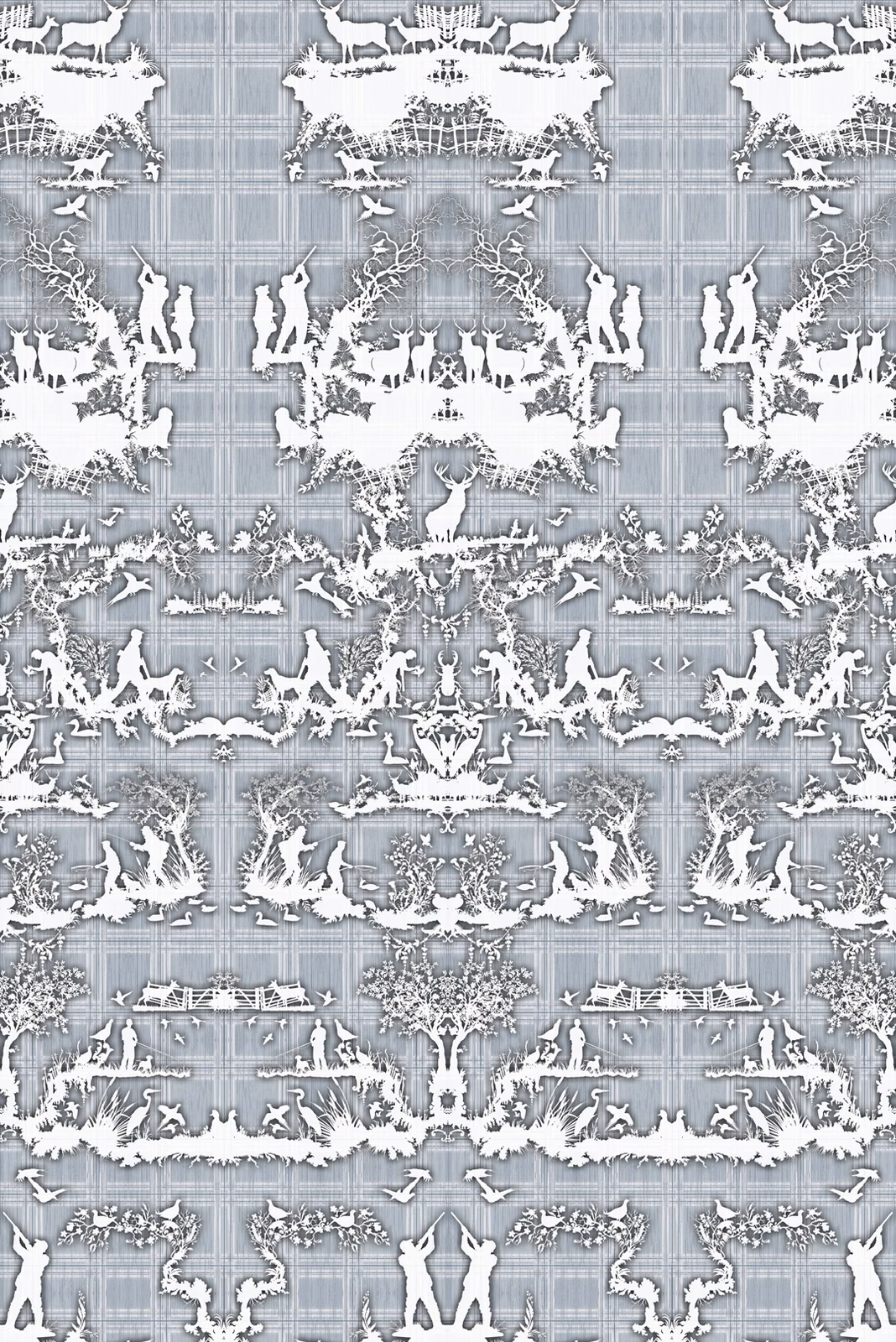 Open Season Wallpaper Blue fabric