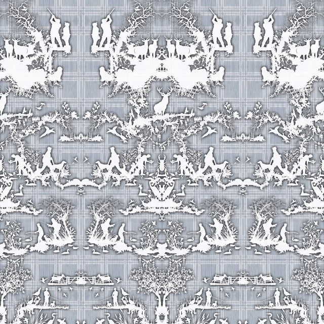 Open Season Wallpaper Blue fabric