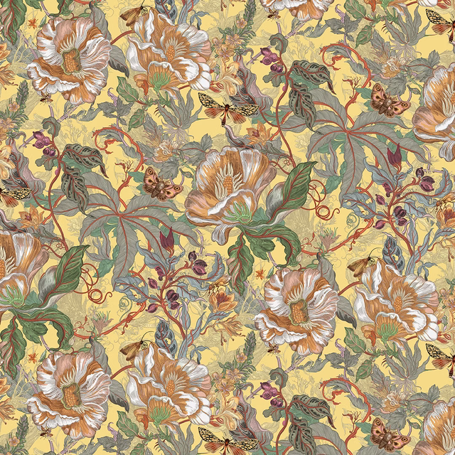 Papaver Wallpaper Mimosa fabric