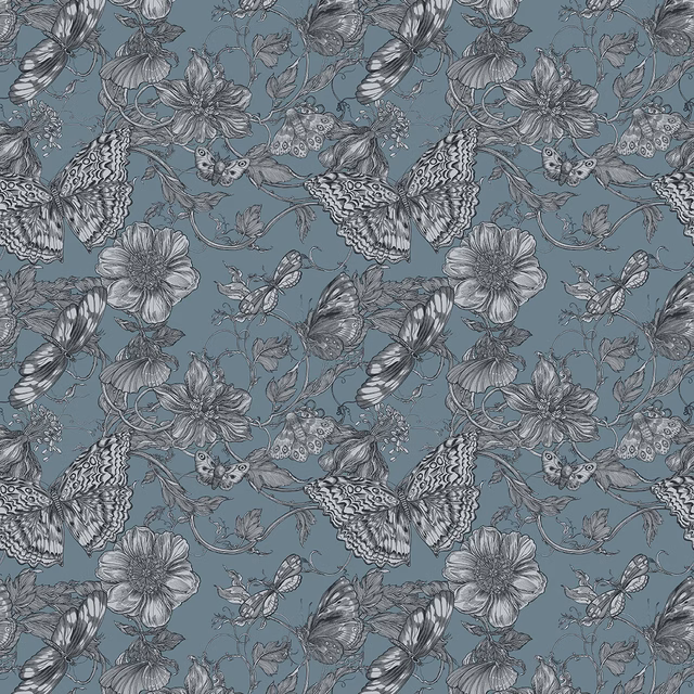 Papillon Wallpaper Saxe fabric