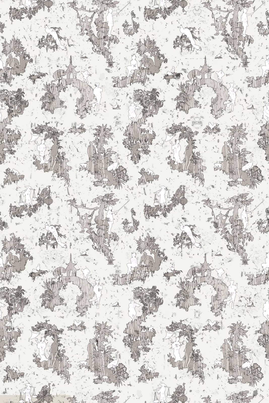Pillement Islands Cork Wallpaper Cream fabric
