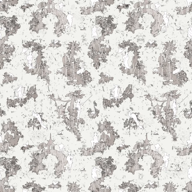 Pillement Islands Cork Wallpaper Cream fabric
