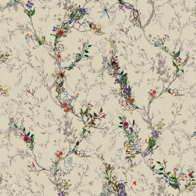 Random Ruskin Wallpaper Beige fabric