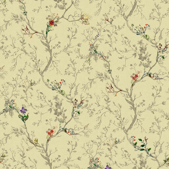Ruskin Floral Wallpaper Antique fabric