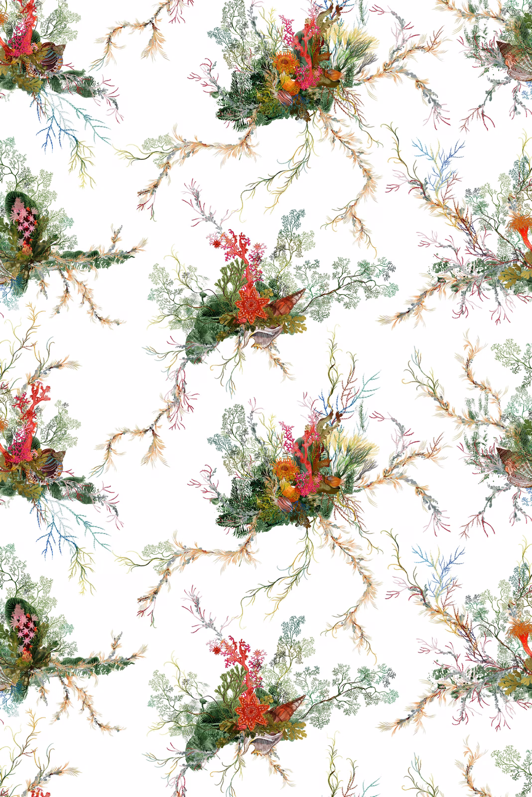 Seaweed And Shell Fabric fabric