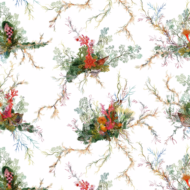 Seaweed And Shell Fabric fabric