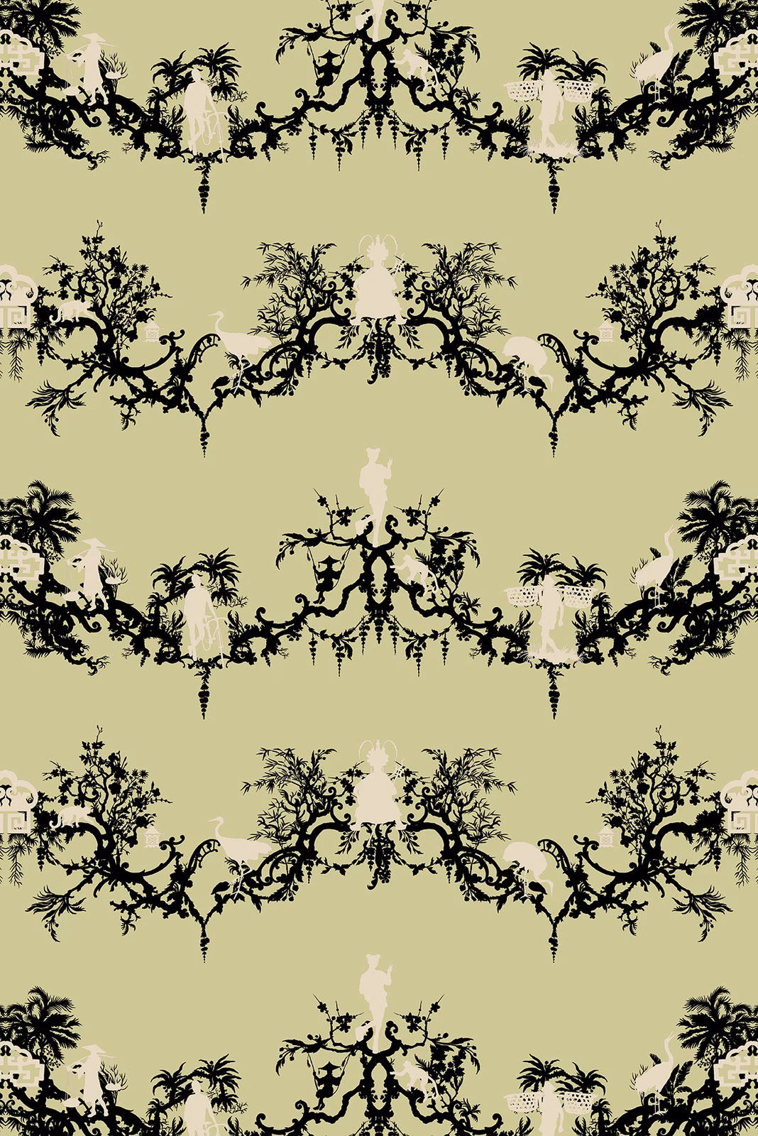 Shuiping De Pillement Superwide Wallpaper Gold fabric