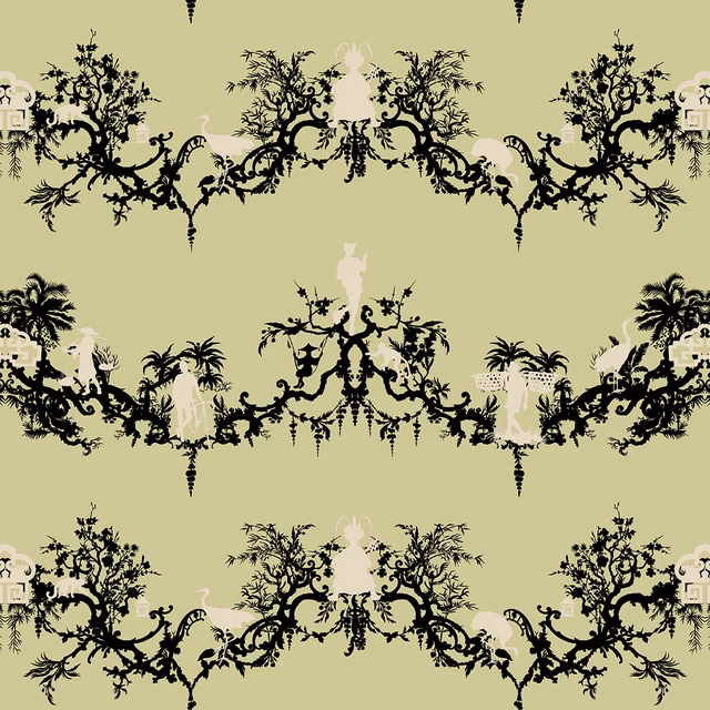 Shuiping De Pillement Superwide Wallpaper Gold fabric