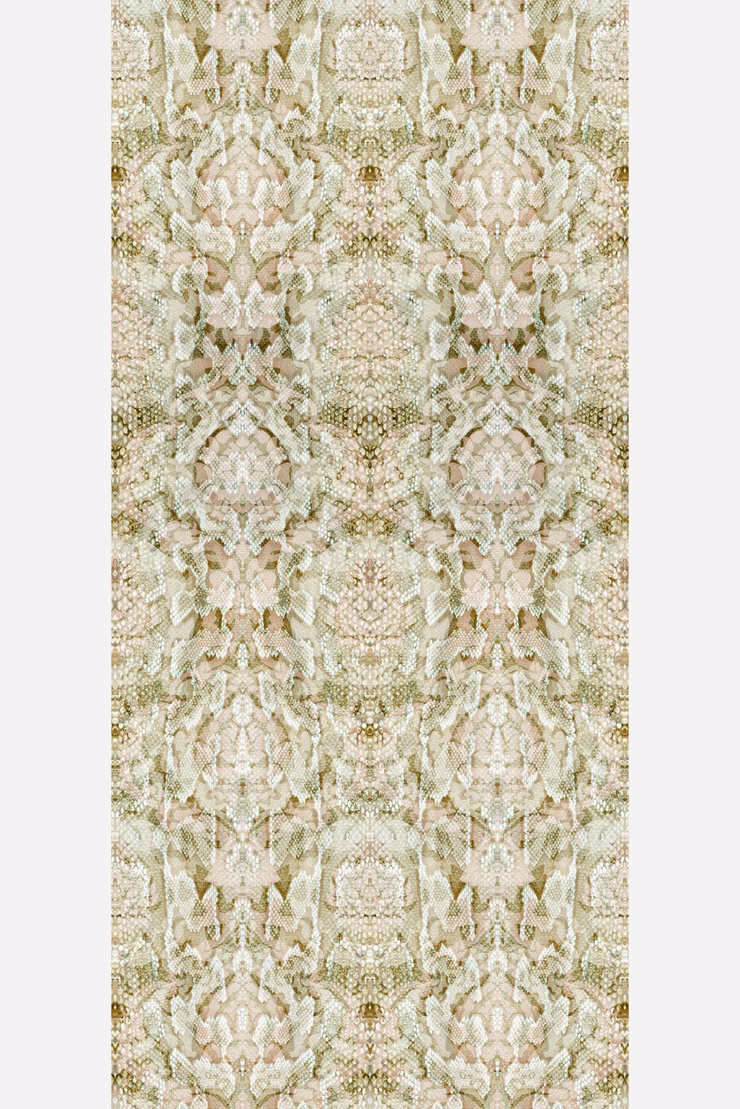 Snakeskin Damask Superwide Wallpaper Panel Beige fabric