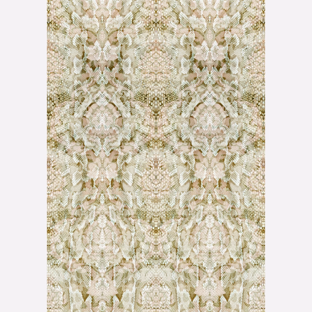 Snakeskin Damask Superwide Wallpaper Panel Beige fabric