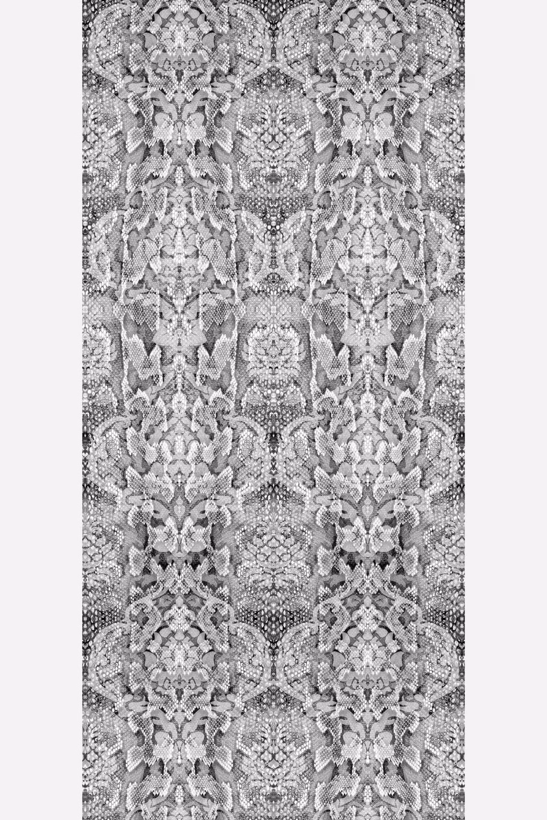 Snakeskin Damask Superwide Wallpaper Panel Black fabric