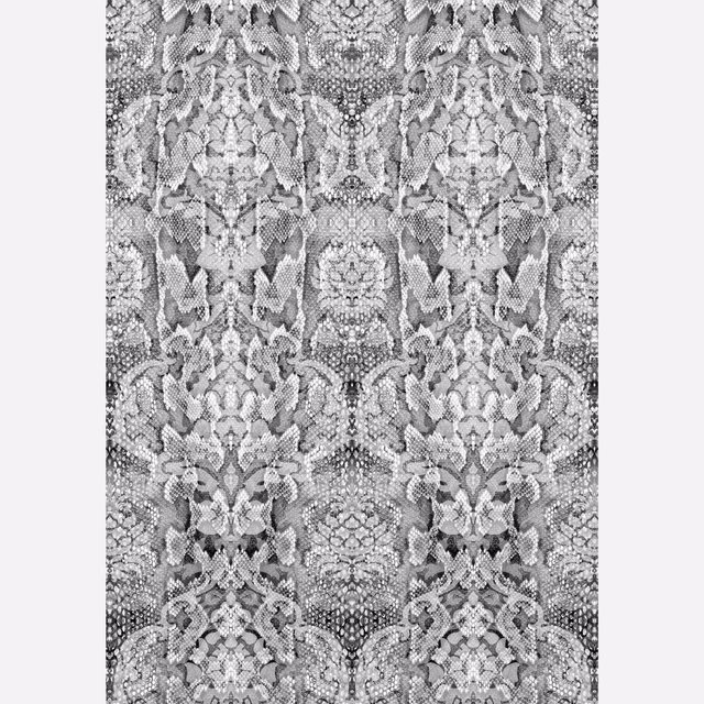 Snakeskin Damask Superwide Wallpaper Panel Black fabric