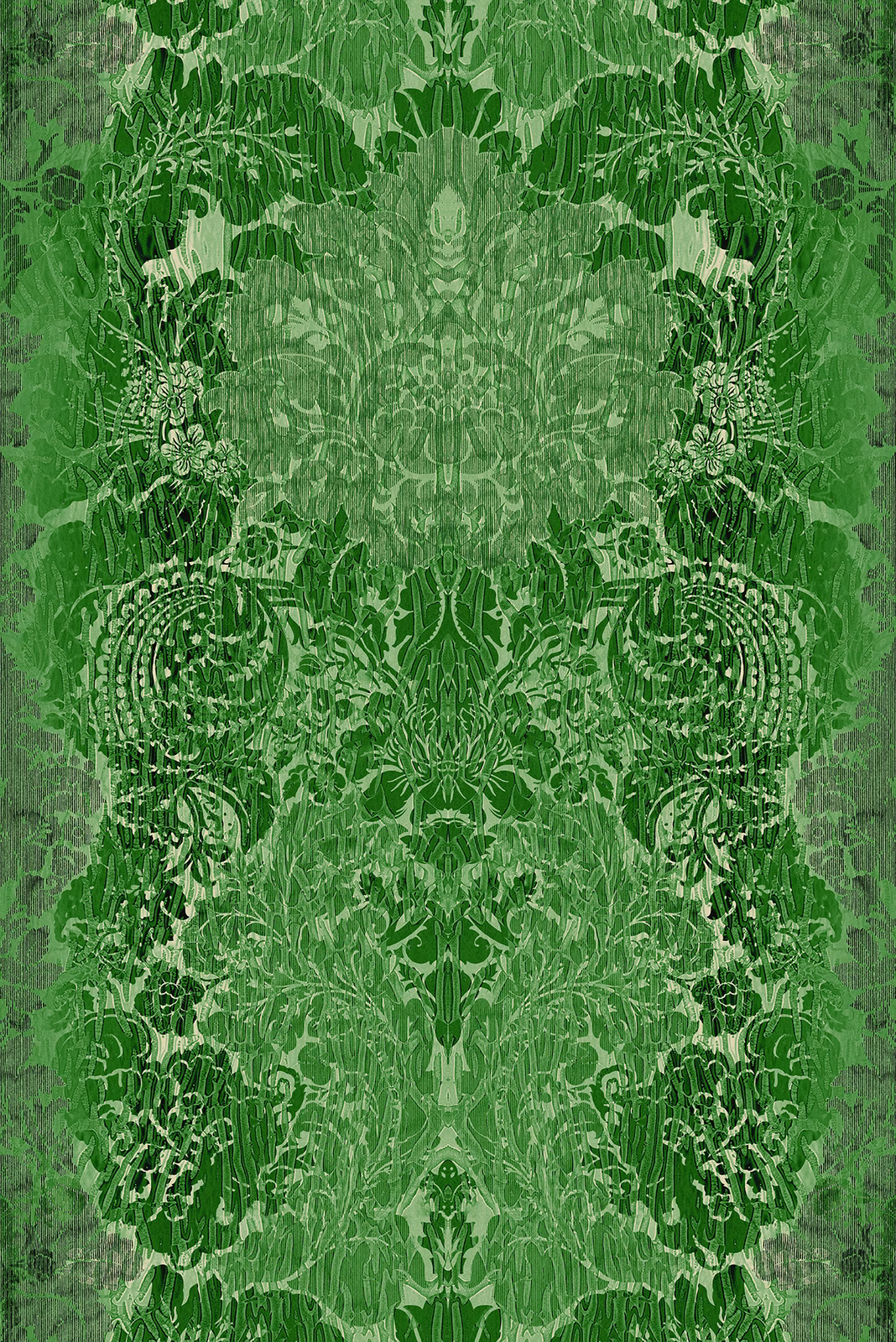 Studio Damask Wallpaper Green fabric