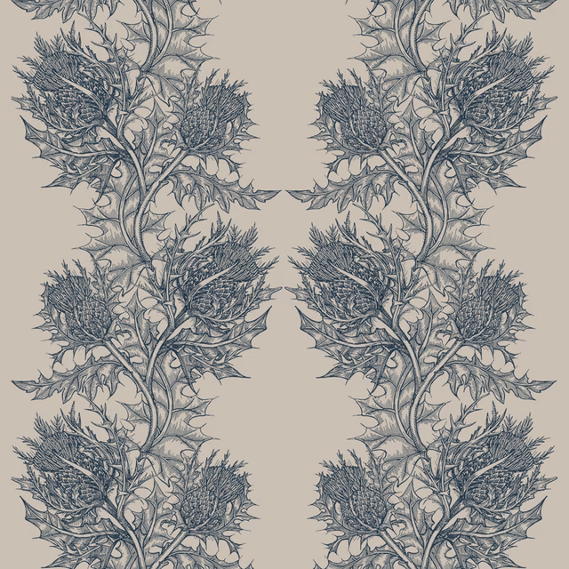 Thistle Fabric Navy Blue fabric
