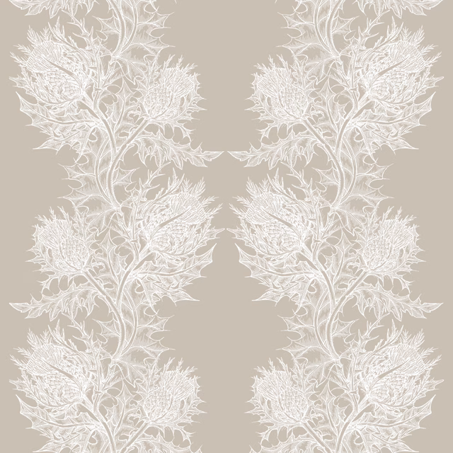 Thistle Fabric White fabric