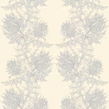 Thistle Superwide Wallpaper Silver on Ivory fabric