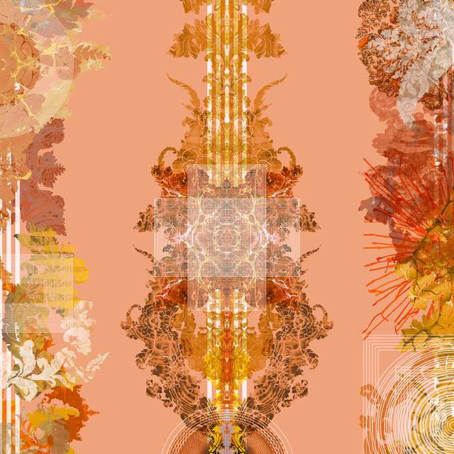 Totem Damask Wallpaper Pickled Quince fabric