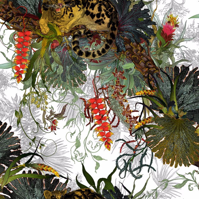 Tropical Clouded Leopard Fabric Original fabric