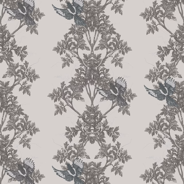 Two In A Bush Wallpaper Greys fabric