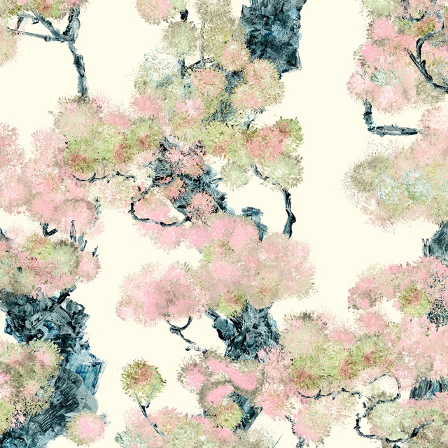 Wee Pinyin Wallpaper Risotto fabric