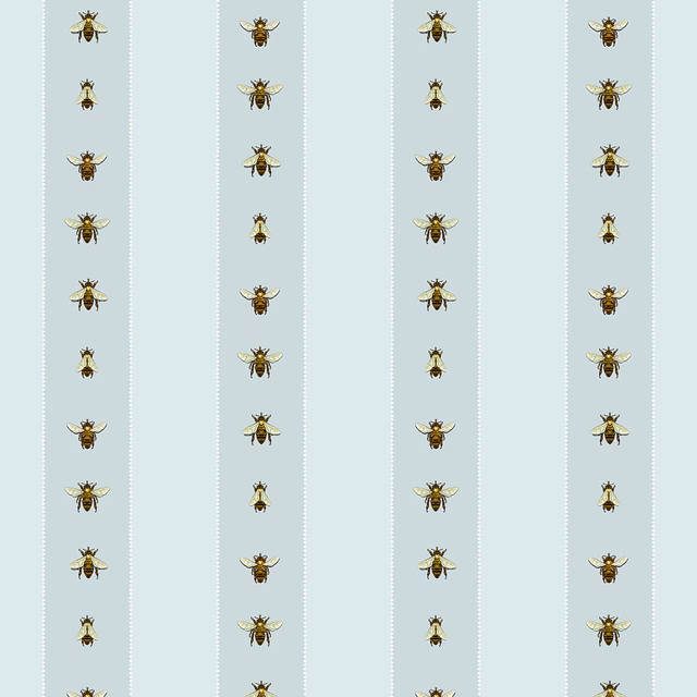 Wild Honey Bee Line Wallpaper Eigg fabric