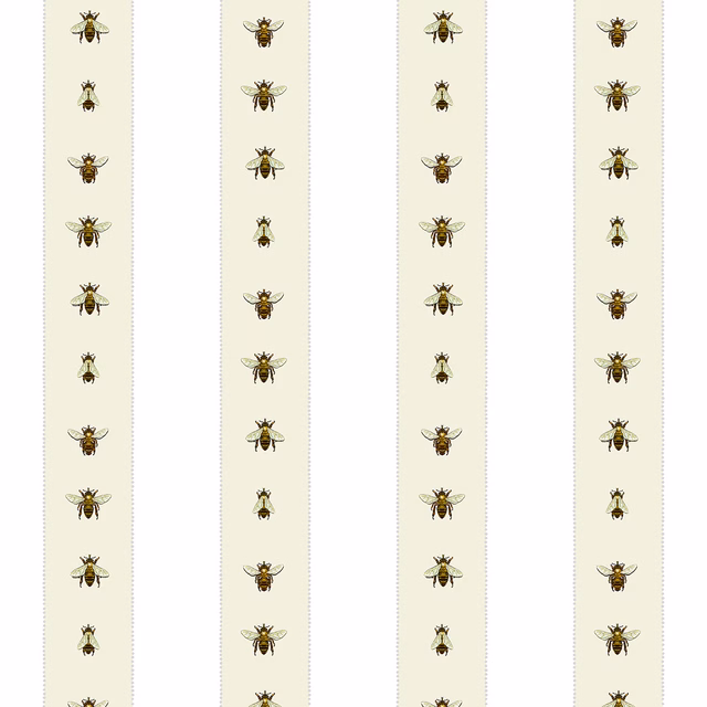 Wild Honey Bee Line Wallpaper Mull fabric
