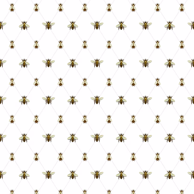 Wild Honey Bee Trellis Wallpaper Islay fabric