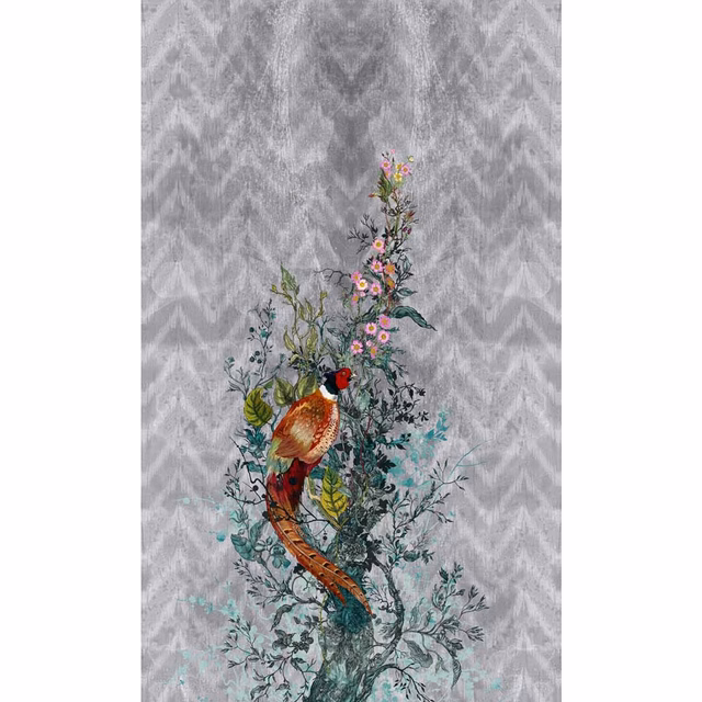 Winchester Superwide Wallpaper Panels Common Pheasant Grey fabric