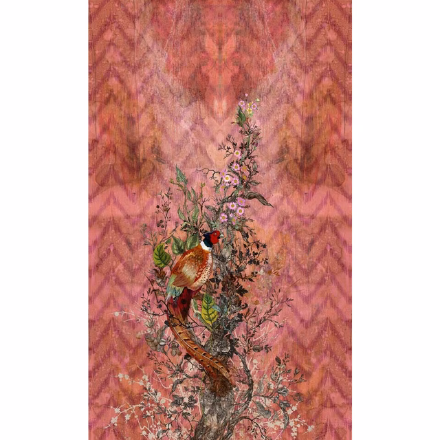 Winchester Superwide Wallpaper Panels Common Pheasant Red fabric