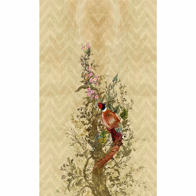 Winchester Superwide Wallpaper Panels Common Pheasant Right Beige fabric