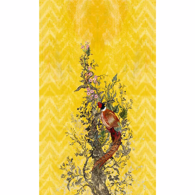 Winchester Superwide Wallpaper Panels Common Pheasant Right Yellow fabric