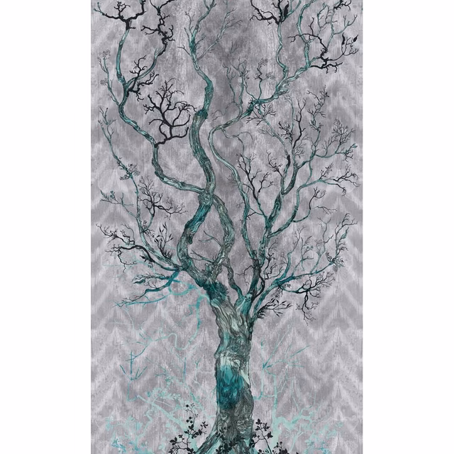 Winchester Superwide Wallpaper Panels Crow Grey fabric