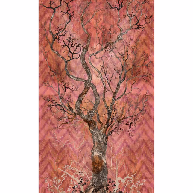 Winchester Superwide Wallpaper Panels Crow Red fabric