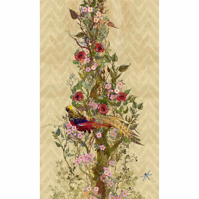 Winchester Superwide Wallpaper Panels Golden Pheasant Beige fabric