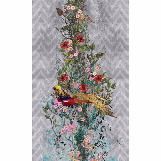 Winchester Superwide Wallpaper Panels Golden Pheasant Grey fabric