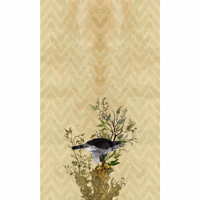 Winchester Superwide Wallpaper Panels Goshawk Left Beige fabric