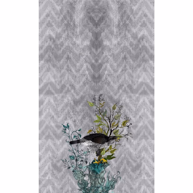 Winchester Superwide Wallpaper Panels Goshawk Left Grey fabric
