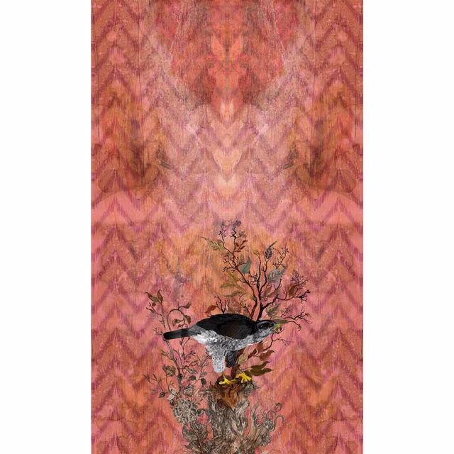 Winchester Superwide Wallpaper Panels Goshawk Left Red fabric